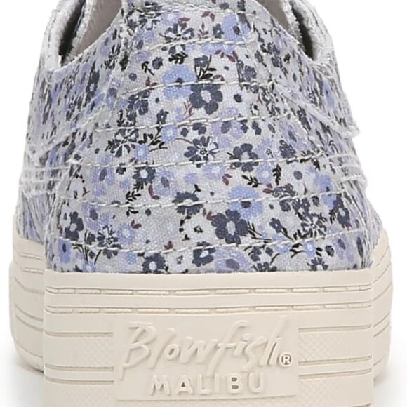 Women's Canvas Slip-On Sneakers Vegan Casual Platform Blue Floral 7.5 - Picture 3 of 9